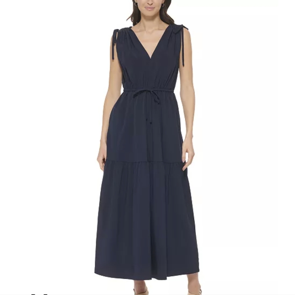 Calvin Klein
Women's Drawstring-Shoulder Tiered Maxi Dress ORANGE/RED
